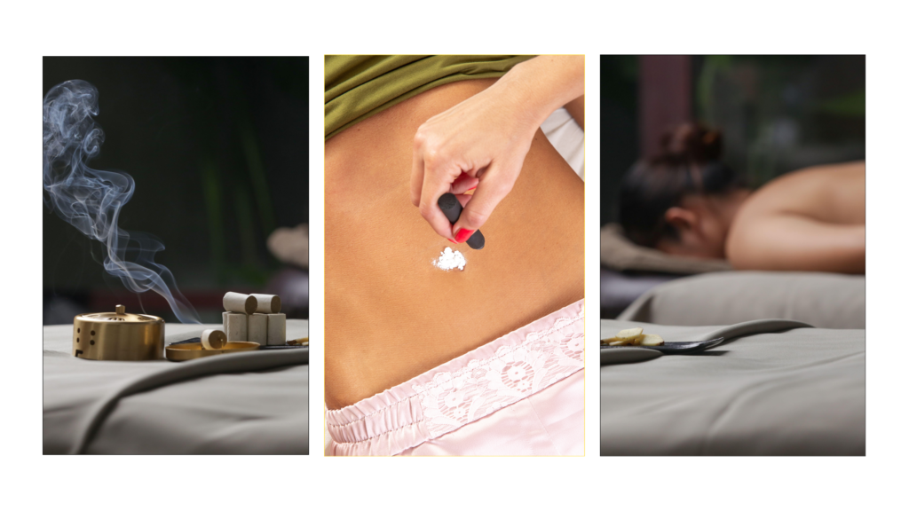 MOKSOTERAPIA NA PĘPEK moksa pepek